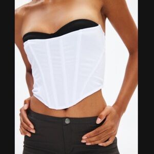Urban Outfitters Black and White Corset Crop Top